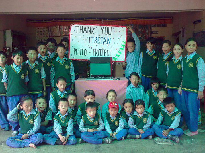 Tibetan School with new computer from "Prayers Answered" and RThe Tibetan Phot Project